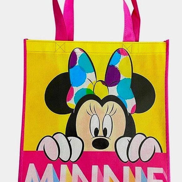 Disney Minnie Mouse Shopper Tote Bag Grocery Beach Shopping Bow Dots Pink - Picture 9 of 9